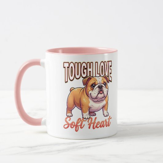 Cute Bulldog Valentine – Tough Love Soft Heart マグカップ (左)