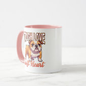 Cute Bulldog Valentine – Tough Love Soft Heart マグカップ (正面左)