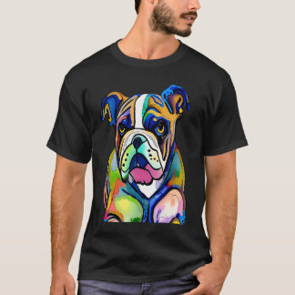Cute Bulldog Watercolour for bulldog lovers, Men W Tシャツ