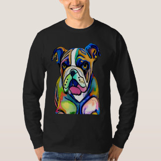 Cute Bulldog Watercolour for bulldog lovers, Men W Tシャツ