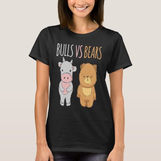 Cute Bulls vs Bears  Forex Crypto Stock Traders Tシャツ (正面)