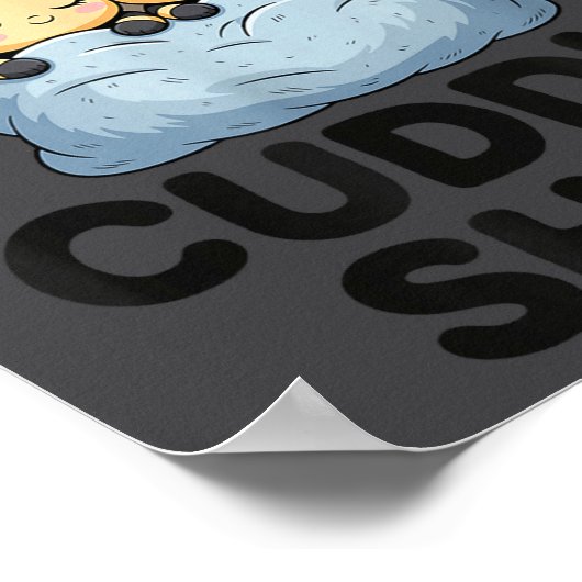 Cute Bumble Bee Couple Cuddle ポスター (角)