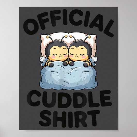 Cute Bumble Bee Couple Cuddle  ポスター (正面)