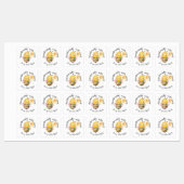 Cute Bumble Bee Handmade with Love Personalized ラベル (シート)