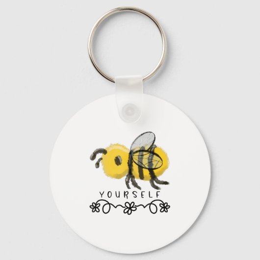 Cute Bumblebee Bee Yourself  キーホルダー (正面)