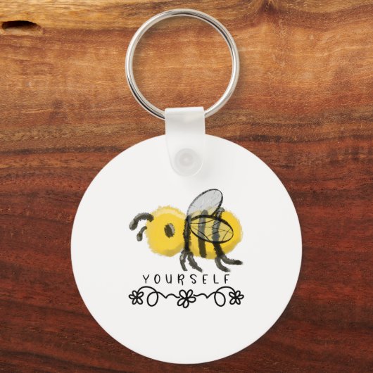 Cute Bumblebee Bee Yourself  キーホルダー (正面)