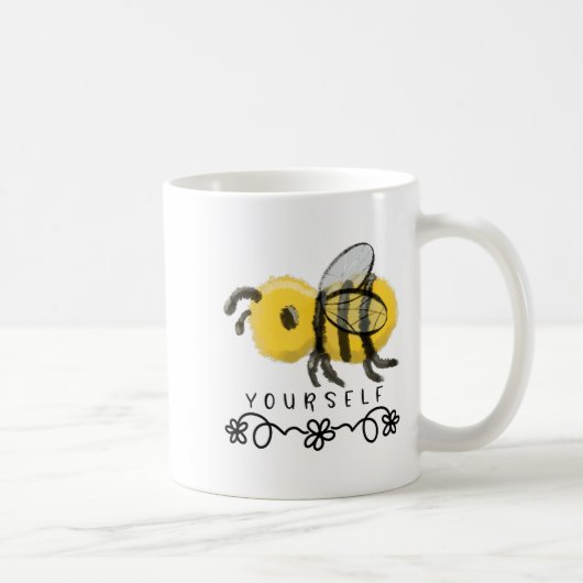 Cute Bumblebee Bee Yourself  コーヒーマグカップ (右)