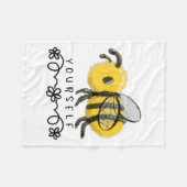 Cute Bumblebee Bee Yourself  フリースブランケット (正面(横))