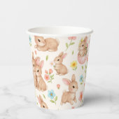 Cute Bunnies and Flowers Pattern 紙コップ (裏面)