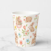 Cute Bunnies and Flowers Pattern 紙コップ (右)
