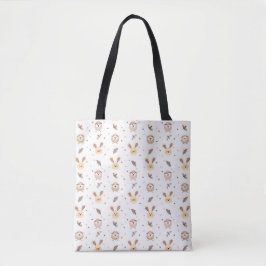 Cute Bunnies, Owls and Moths Tote トートバッグ