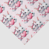 Cute Bunnies Sharing a Heart Pattern 薄葉紙 (詳細)