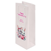 Cute Bunnies Sharing a Heart Valentine's Day ワインギフトバッグ (正面アングル)