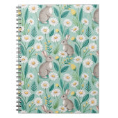 Cute Bunnies Sitting Among White Daisies ノートブック (正面)