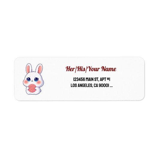 Cute Bunny ラベル (正面)