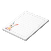 Cute Bunny 5.5 x 6 Rabbit Stationery Gift Lined ノートパッド (回転)
