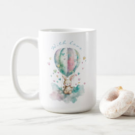 Cute bunny AÉRONAUTE, personnalisé コーヒーマグカップ