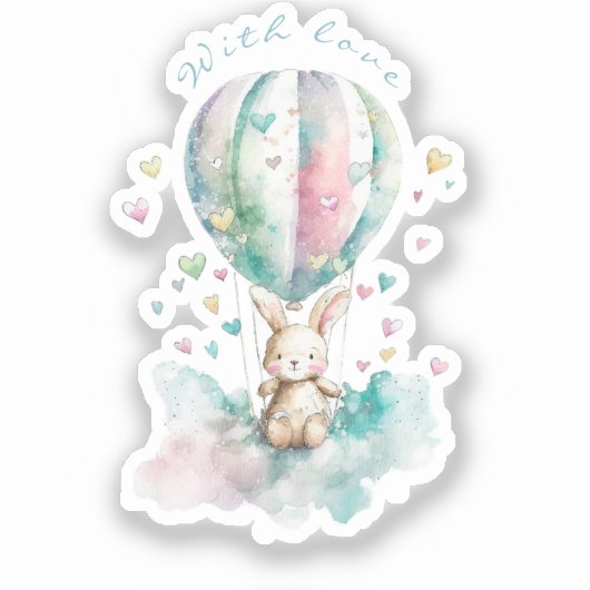 Cute bunny AÉRONAUTE, personnalisé シール (正面)