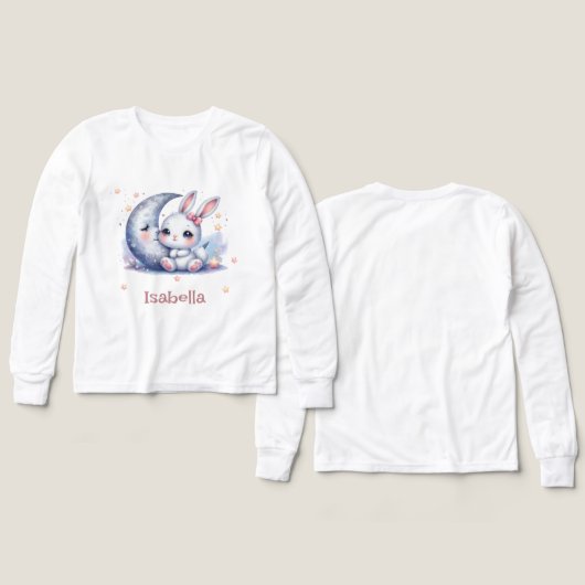 cute bunny and crescent moon  (デザイン 正面＆背面)