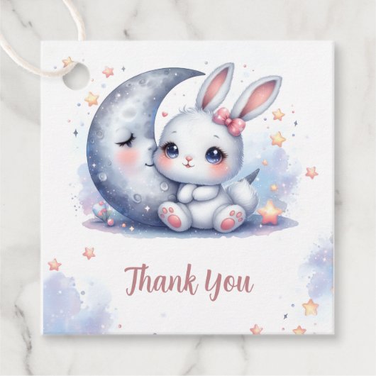 cute bunny and crescent moon  フェイバータグ (正面)