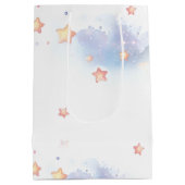 cute bunny and crescent moon ミディアムペーパーバッグ (裏面)