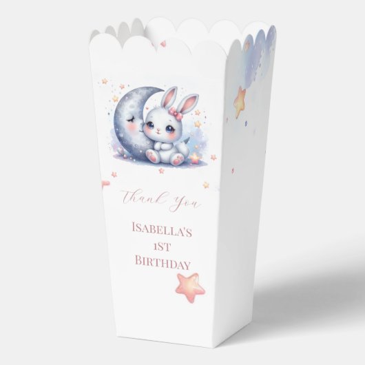 cute bunny and silver moon  favor boxes フェイバーボックス (正面)