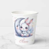 cute bunny and silver moon  paper cups 紙コップ (裏面)