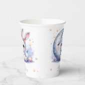 cute bunny and silver moon paper cups 紙コップ (左)