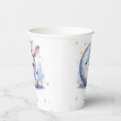 cute bunny and silver moon  paper cups 紙コップ (右)
