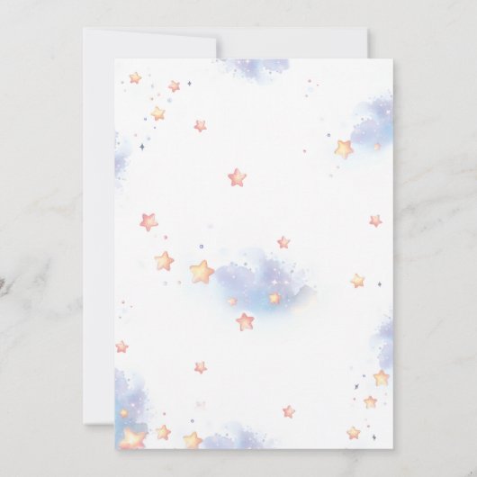 cute bunny and the crescent moon birthday 招待状 (裏面)