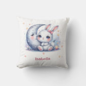 cute bunny and the crescent moon kids クッション (正面)