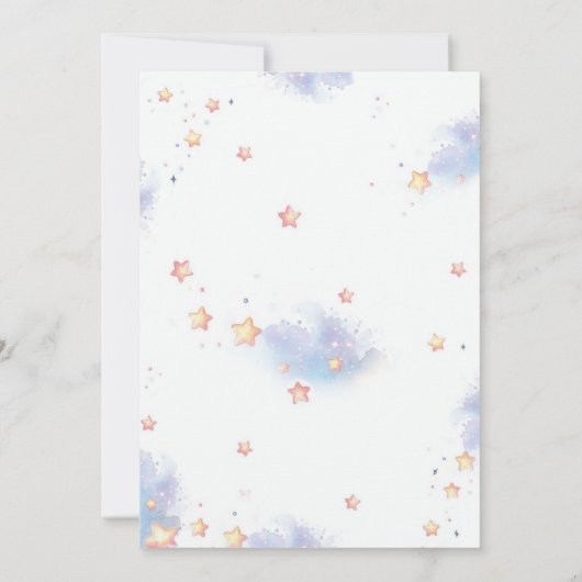 cute bunny and the moon baby shower 招待状 (裏面)