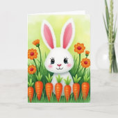 Cute Bunny And Veggies Card カード (正面)