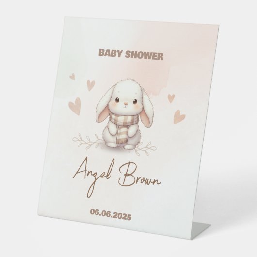 Cute Bunny Baby Shower 台座サイン (正面)