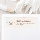 Cute bunny baby shower  Etiqueta de remitente ラベル (インサイチュ)