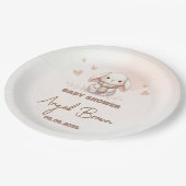 Cute Bunny Baby Shower Favor Sticker ペーパープレート (アングル)