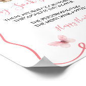 Cute Bunny Baby Shower Girl Baby Sock Hunt ポスター (角)