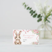 Cute Bunny Baby Shower Girl How Many Candies エンクロージャーカード (スタンド正面)