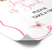 Cute Bunny Baby Shower Girl Love is Sweet ポスター (角)