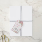 Cute Bunny Baby Shower Girl Pink Floral ギフトタグ (より糸付き)