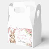 Cute Bunny Baby Shower Girl Pink Floral フェイバーボックス (オープン)