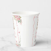 Cute Bunny Baby Shower Girl Pink Floral 紙コップ (右)