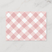 Cute Bunny Baby Shower Girl Pink Floral Details エンクロージャーカード (裏面)