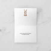 Cute Bunny Baby Shower Girl Pink Floral Folded サンキューカード (内部)