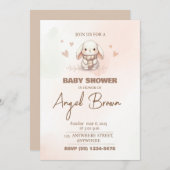 Cute bunny baby shower invitation シーズンカード (正面/裏面)