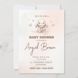 Cute bunny baby shower invitation シーズンカード