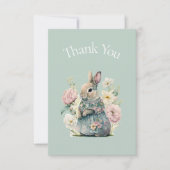 Cute Bunny Baby Shower Thank You サンキューカード (正面)