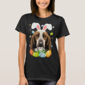 Cute Bunny Basset Hound Dog Head Easter Egg Happy  Tシャツ (正面)