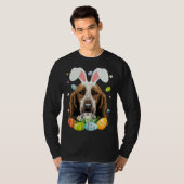 Cute Bunny Basset Hound Dog Head Easter Egg Happy  Tシャツ (正面フル)