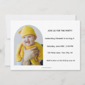 Cute Bunny Birthday Party Invitation for Girls 招待状 (裏面)